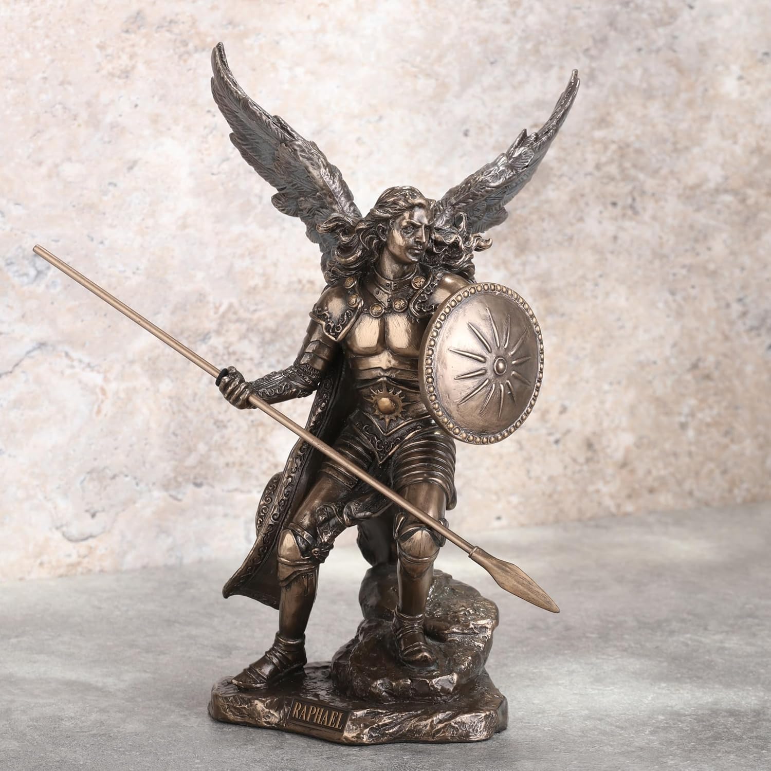 34cm Bronze Archangel Raphael Statue - Studio Collection - Image 8
