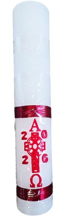 Paschal Candle - Celtic Cross Wax Design -70mm wide x 600mm tall (Current Year)