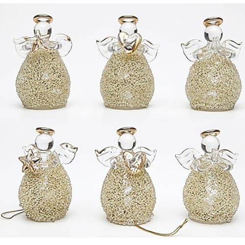 Glass Gilded Golden Angel  - 4.5cm hanging - One angel (markdown - no returns)