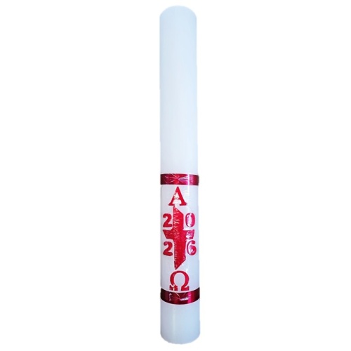 Paschal Candle - Wax Design - Modern Cross - 100mm wide x 800mm tall (Current Year)