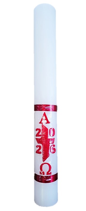 Paschal Candle - Wax Design - Modern Cross - 100mm wide x 800mm tall (Current Year)
