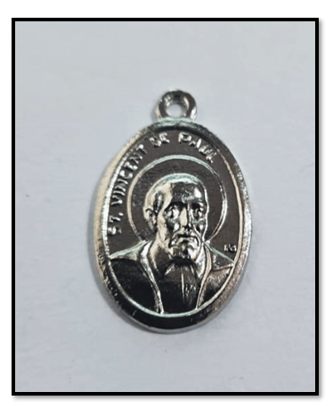 St Vincent de Paul Medal - Patron Saint of charities, hospitals, prisoners, lost articles - Local Pressing