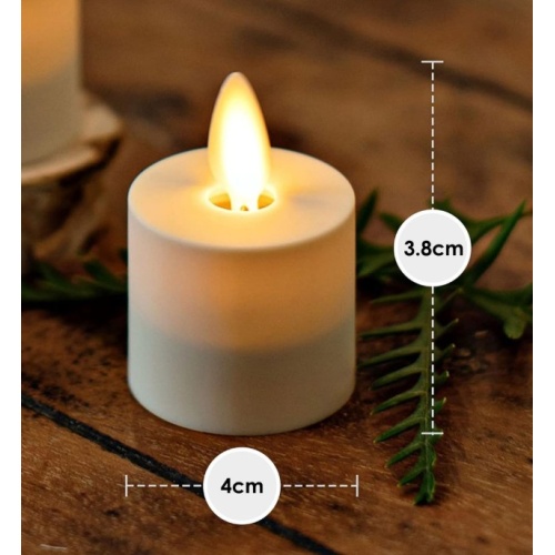 LED Battery Operated Tea Light - 4cm wide x 3.8cm tall - 200hours battery life