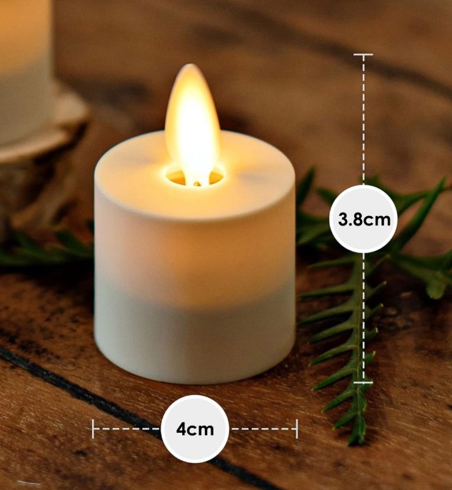 LED Battery Operated Tea Light - 4cm wide x 3.8cm tall - 200hours battery life