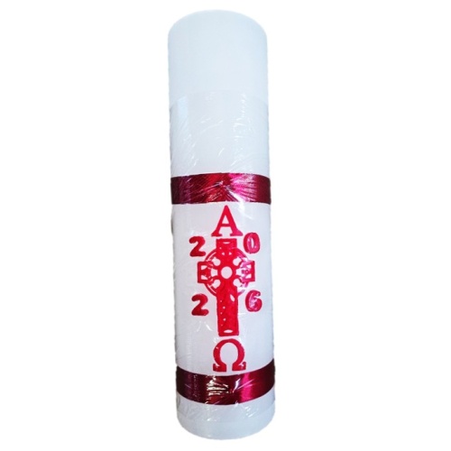 Paschal Candle - Wax Design - Celtic Cross - 100mm Wide X 300mm Tall (Current Year)