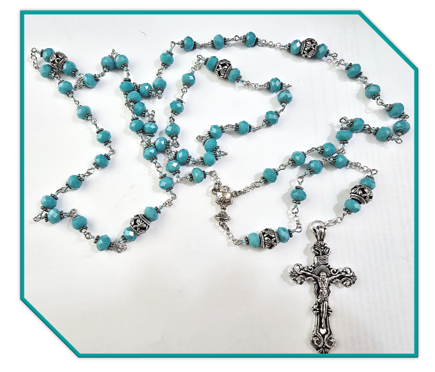 Turquoise December Birthstone Rosary - Image 2