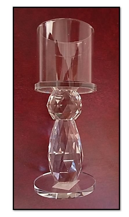 18cm Crystal Candle holder with Chimney