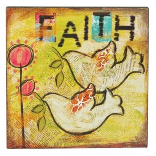 Faith  wooden Desk Stand / Wall Plaque - 12.5cm