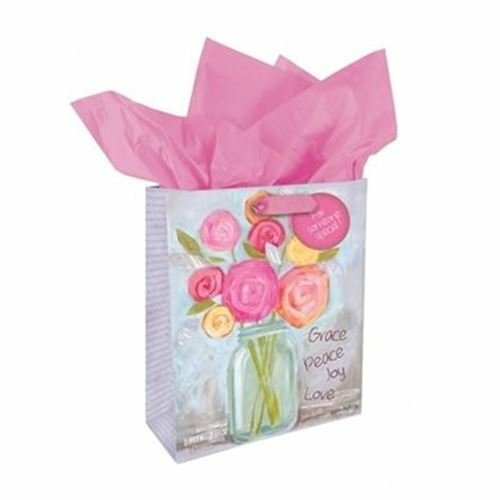 Grace, Peace, Joy, Love  - Flowers in a vase gift bag