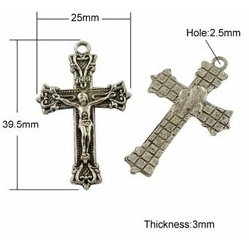 3.9cm Ornate edged Crucifix in silver