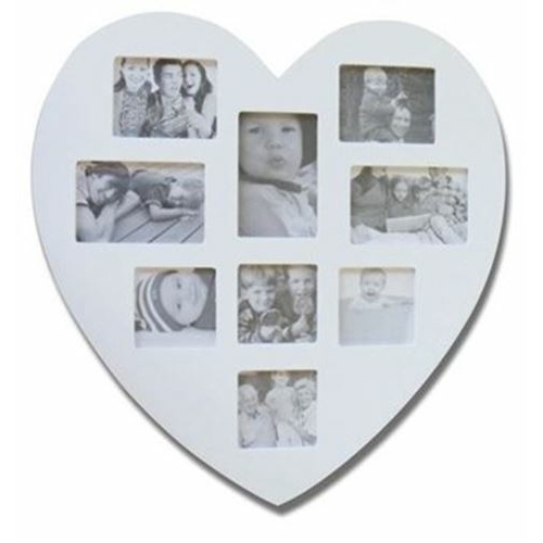 35cm White Heart Photo Frame