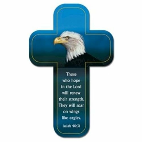 Cross Magnet - Those who hope in the Lord will renew their strength.  They will soar on wings of eagles Isaiah 40:31