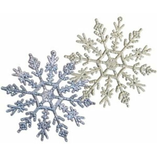 Glitter silver snowflake ornament - 12cm