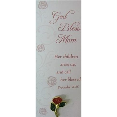Mothers rose pin and bookmark set