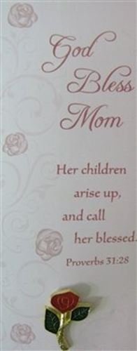 Mothers rose pin and bookmark set