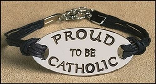 Proud to Be Catholic - metal / cord bracelet