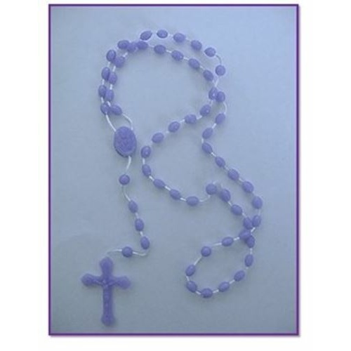 Purple plastic cord rosary