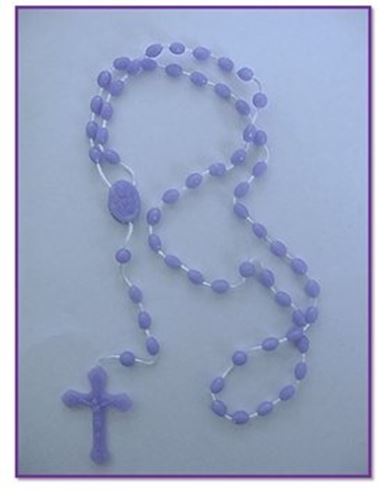 Purple plastic cord rosary