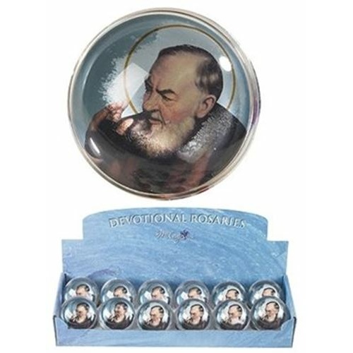 St Pio Rosary in Domed Case