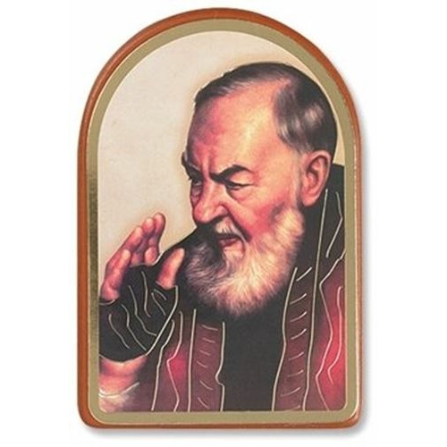 St Pio Wall Plaque with gold rim