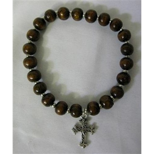 Wooden bracelet - with silver elements
