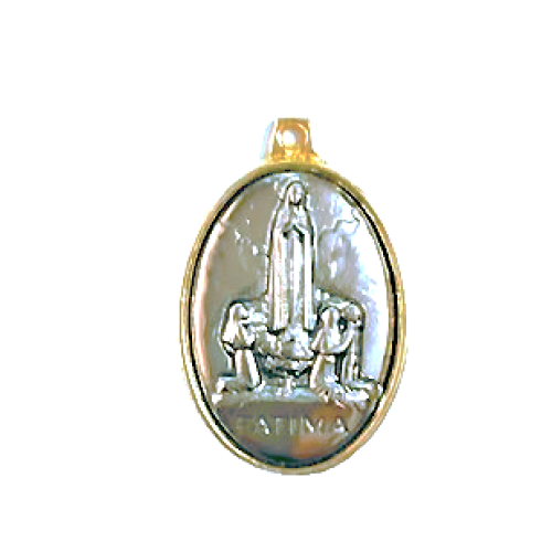 4.5cm Two Tone Pendant/Medal - Our Lady of Fatima