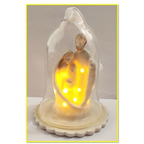 10.5cm Domed Light up Porcelain Hanging Nativity