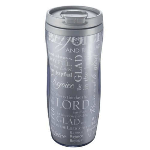 Travel Mug - Silver Rejoice