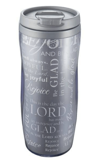 Travel Mug - Silver Rejoice