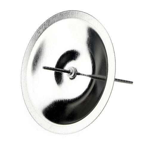 Set of 4 silver candle holders with spike for Advent Wreath - 5cm diameter