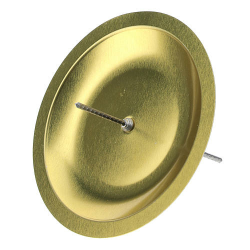 Candle Holders for Advent Wreath - gold plated - 7cm diameter - set of 4