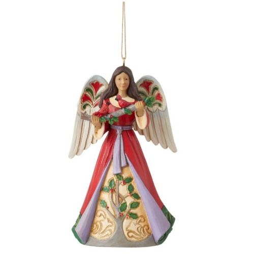 Jim Shore - Angel with Holly hanging ornament