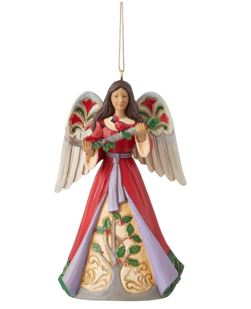 Jim Shore - Angel with Holly hanging ornament