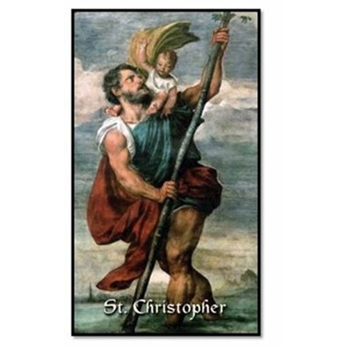 St Christopher Holy Prayer Card  - patron Saint for travellers
