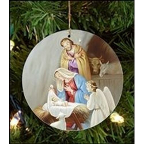 Adoration at the Manger, Matthew 1.21 Christmas Ornament
