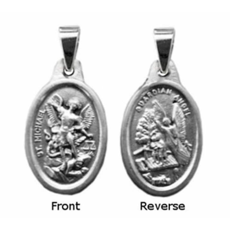 Saint Michael Necklace SWEETV Sterling Silver Saint Archangel Pendant ...