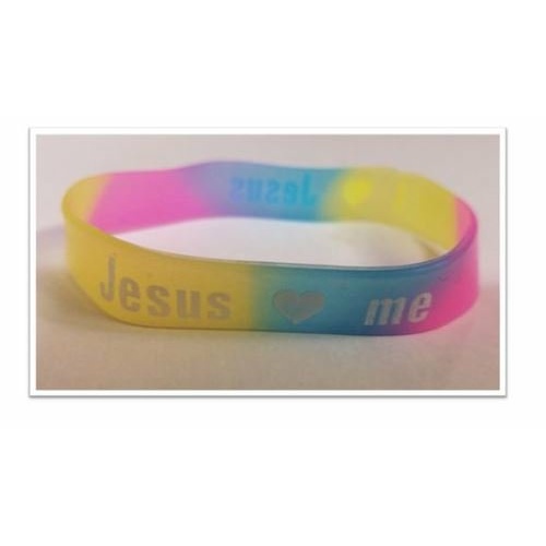 Jesus Loves Me - Mulicoloured Silcone bracelet