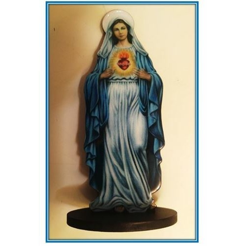 18cm Immaculate Heart of Mary - domed wooden stand