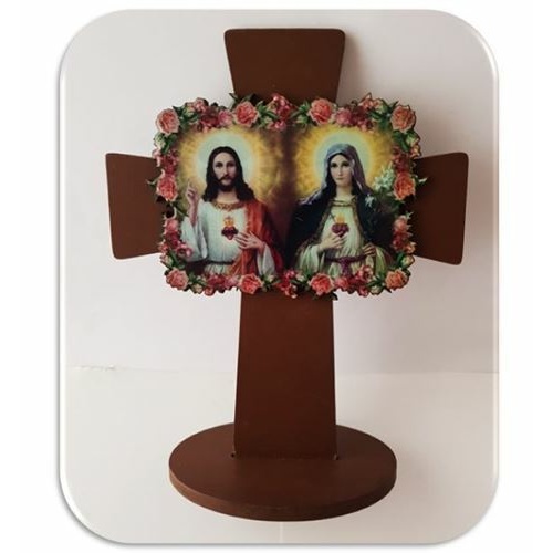 18.5cm Sacred Heart of Jesus  & Immaculate Heart of Mary Cross