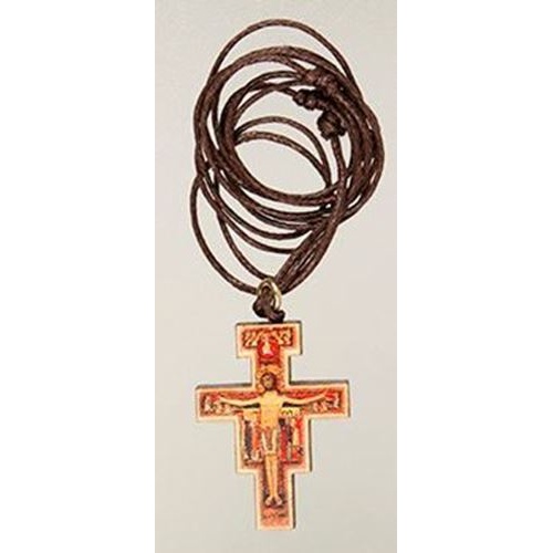3cm San Damiano wooden Crucifix Pendant