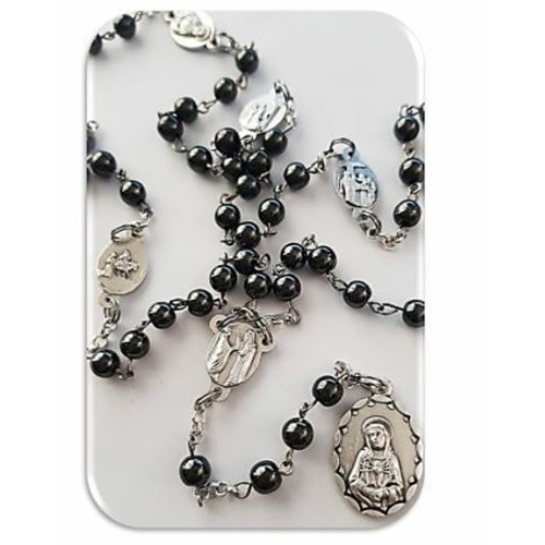 Seven Sorrows of Mary / Seven Dolors of Mary - semi-precious Hematite Chaplet