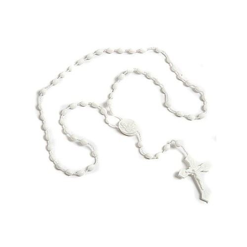 White plastic cord rosary