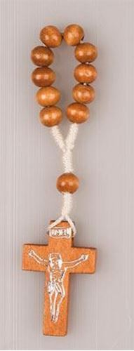 One decade wooden Finger Rosary / Rosary Ring - natural