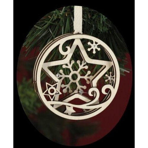Flourish - Layered Laser cut Star Snowflake Ornament with diamante'