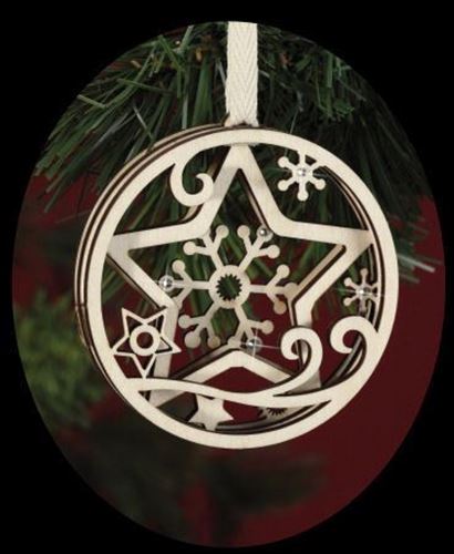 Flourish - Layered Laser cut Star Snowflake Ornament with diamante'