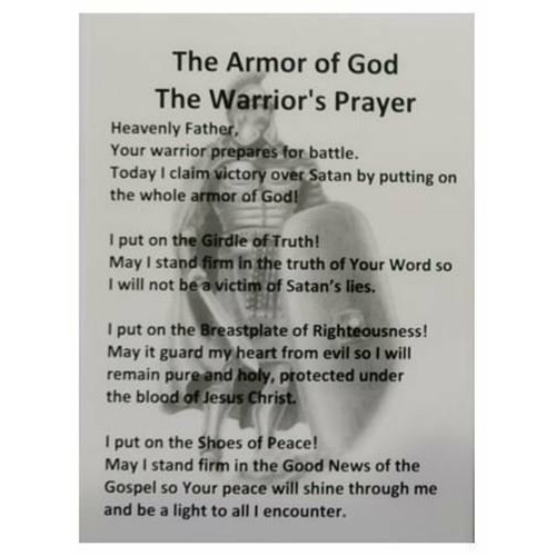 Armor of God - The Warrior's Prayer Holy Card