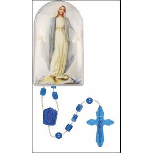 32cm Blue Our Lady Rosary in box