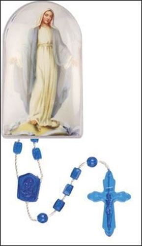32cm Blue Our Lady Rosary in box