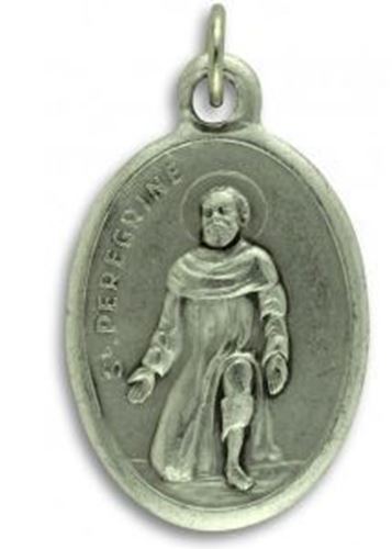 Sterling silver - St Peregrine Medal - Patron Saint of Cancer & Aids