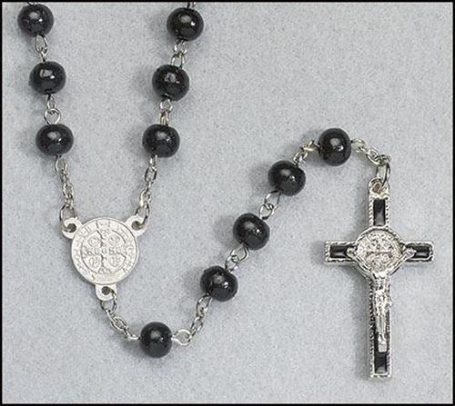 Wooden Black St Benedict Rosary
